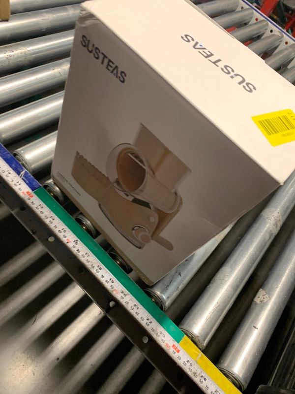 Photo 1 of (MISSING HANDLE) SUSTEAS Rotary Cheese Grater with Handle, Vegetable Slicer, 6 Interchangeable Blades, Reinforced Suction, Easy to Clean, Kitchen Shredder for Crushed Ice, Fruits, Nuts with Blade Storage Case, Beige