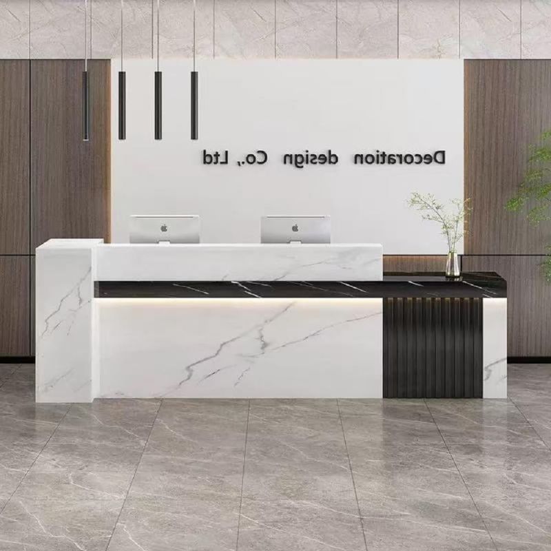 Photo 1 of ***FACTORY SEALED***Reception Desk?Front Desk Reception Room Table, Front Counter,Wooden Checkout Counter, Home Office Table,for Home Office,Checkout,Lobby160 * 75 * 100cm (Right Hight)

