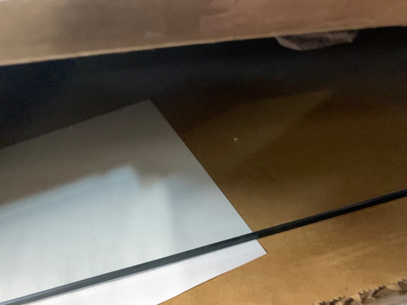 Photo 1 of [Tempered Glass] 48" x 60" Glass Chair Mat, Heavy Duty Hard Tempered Glass Mat with Round Corner and Polished Edge, Transparent Glass Office Chair Mat for Office and Home Hard Floor or Carpeted