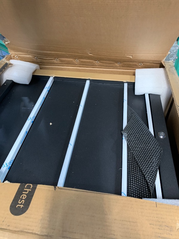 Photo 1 of *USED 2 drawers without sliders. No key. Some dents*Garvee Rolling Tool Chest, 4 Drawers Tool Storage Cabinet, Toolbox with Wheels, Portable Tool Cabinet Organizer with Locking System & Drawer Liners, Tool Storage Cart for Garage, Workshop, Black