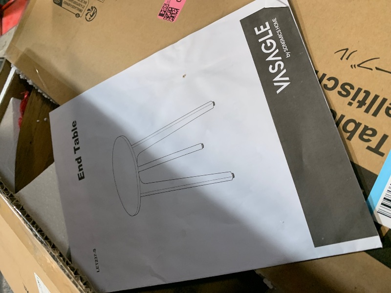 Photo 1 of (MISSING A LEG) VASAGLE MAEZO Collection - Side Table, 2-Tier Small Round End Table, Nightstand with Tapered Legs, Curved Transitions, for Small Spaces, Living Room, Bedroom, Rustic Walnut ULET283T41