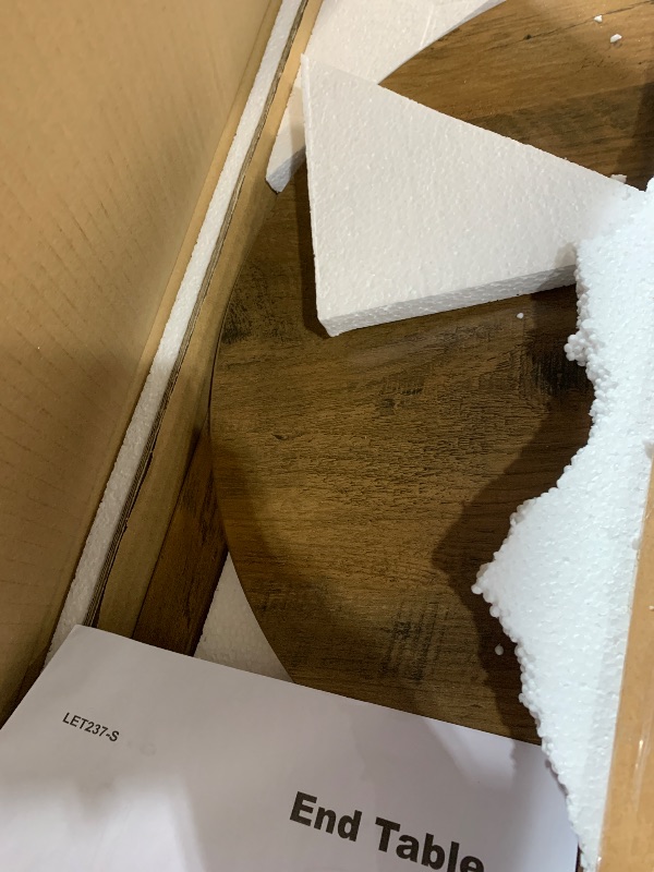 Photo 1 of (MISSING A LEG) VASAGLE MAEZO Collection - Side Table, 2-Tier Small Round End Table, Nightstand with Tapered Legs, Curved Transitions, for Small Spaces, Living Room, Bedroom, Rustic Walnut ULET283T41