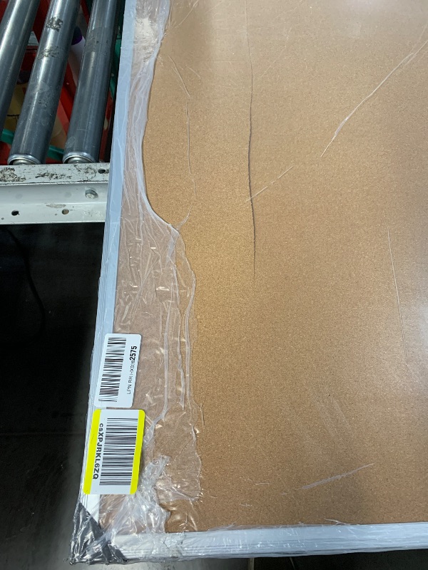 Photo 1 of ***DAMAGED - SEE NOTES/PICTURES***
VIZ-PRO Large Cork Bulletin Board, 96 X 48 Inches, Wall-Mounted Corkboard with Silver Aluminium Frame for School, Office, and Home 8' X 4'