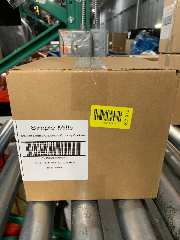 Photo 1 of ***BEST BY: 04/01/2026*** Simple Mills Almond Flour Crunchy Cookies, Double Chocolate Chip - Gluten Free, Vegan, Healthy Snacks, Made with Organic Coconut Oil, 5.5 Ounce (Pack of 6)