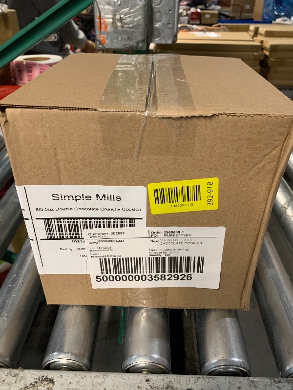 Photo 1 of ***BEST BY: 04/01/2026*** Simple Mills Almond Flour Crunchy Cookies, Double Chocolate Chip - Gluten Free, Vegan, Healthy Snacks, Made with Organic Coconut Oil, 5.5 Ounce (Pack of 6)