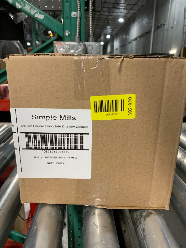 Photo 1 of ***BEST BY: 04/01/2026*** Simple Mills Almond Flour Crunchy Cookies, Double Chocolate Chip - Gluten Free, Vegan, Healthy Snacks, Made with Organic Coconut Oil, 5.5 Ounce (Pack of 6)