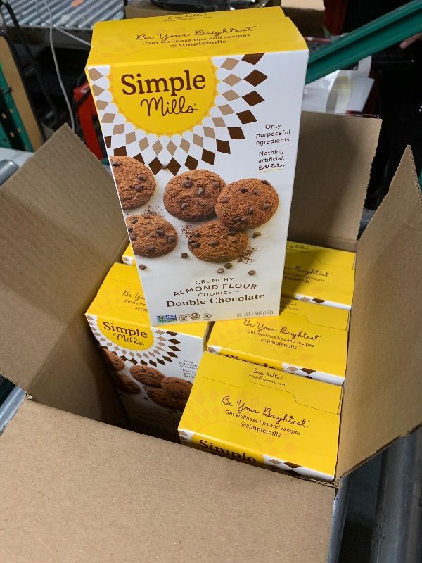 Photo 1 of ***BEST BY: 04/01/2026*** Simple Mills Almond Flour Crunchy Cookies, Double Chocolate Chip - Gluten Free, Vegan, Healthy Snacks, Made with Organic Coconut Oil, 5.5 Ounce (Pack of 6)