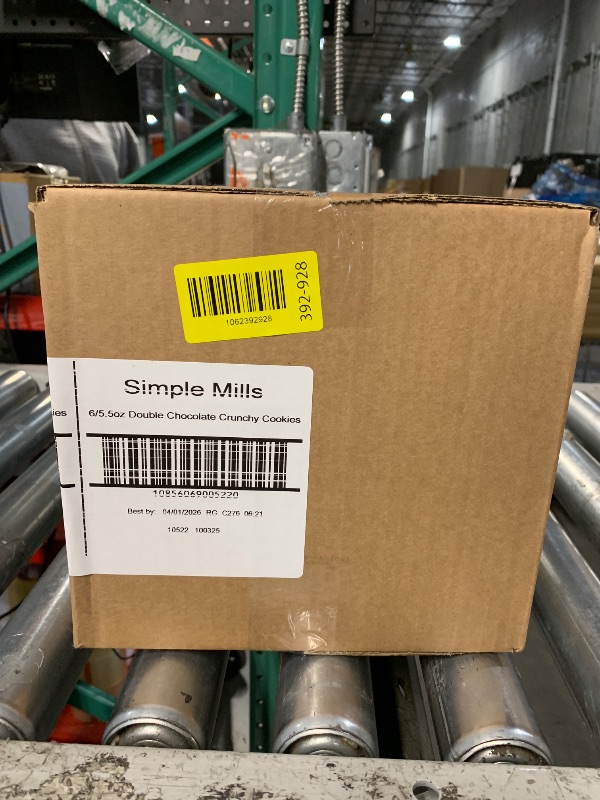 Photo 1 of ***BEST BY: 04/01/2026*** Simple Mills Almond Flour Crunchy Cookies, Double Chocolate Chip - Gluten Free, Vegan, Healthy Snacks, Made with Organic Coconut Oil, 5.5 Ounce (Pack of 6)
