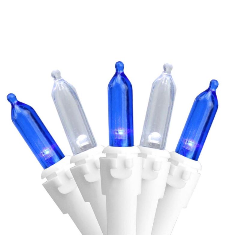 Photo 1 of ***STOCK PHOTO FOR REFERENCE ONLY***
Set of 50 Blue & Pure White LED Mini Christmas Lights - White Wire