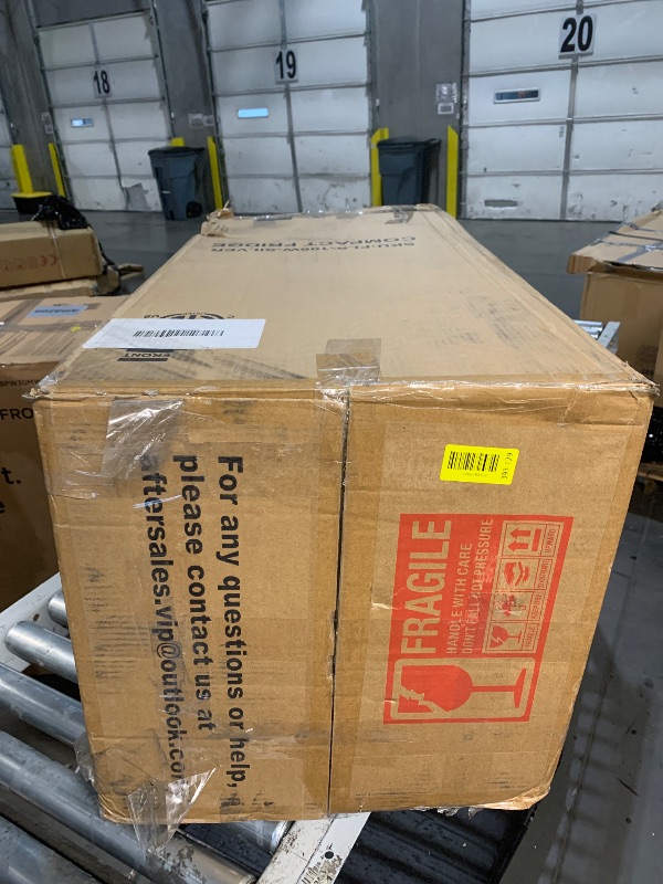 Photo 1 of ***DAMAGED - SEE NOTES/PICTURES***Borcolo 4.3 Cu. Ft. Compact Fridge with Freezer, Double Door Small Refrigerator with Adjustable 7-Level Thermostat, Mini Refrigerator for Kitchen, College, Apartment, Office, Silver