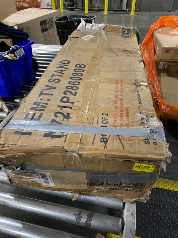 Photo 1 of (missing sold as parts/assembly required) Ball & Cast 4-Piece Wall Unit Entertainment Center with Bookshelf for TVs Up to 70",Versatile Retro Entertainment Wall Unit TV Stand W/Adjustable Shelf,Mid-Century Media Console for Living Room,Black