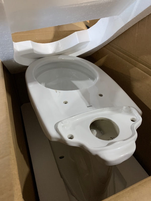 Photo 1 of **ONLY BOWL**TOTO Drake Two-Piece Round 1.6 GPF Universal Height TORNADO FLUSH Toilet with CEFIONTECT, Cotton White - CST775CSFG#01