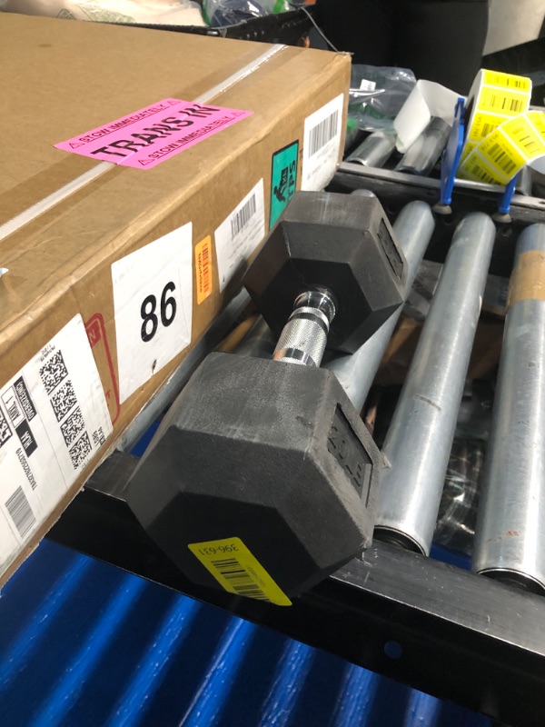 Photo 1 of  ****ONLY ONE****BalanceFrom Rubber Encased Hex Weights Dumbbells Set, Cast Iron Hand Weights with Anti-Slip Grip for Home Gym Strength Training 25LB