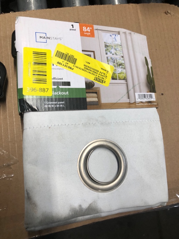 View 2 of ***(HEAVILY USED/ MINOR DAMAGE)***White 54 in. W x 84 in. L Grommet Blackout Window Panel