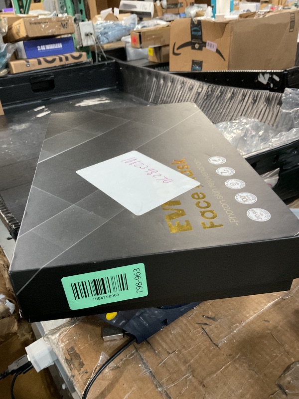 Photo 1 of ***FACTORY SEALED***Red Light Photon Facial & Neck Mask with Remote Control, 7 Custom Modes with Infrared, Portable & Rechargeable with Timer for Home Use, 850nm Infrared & Red Light Masks, Black