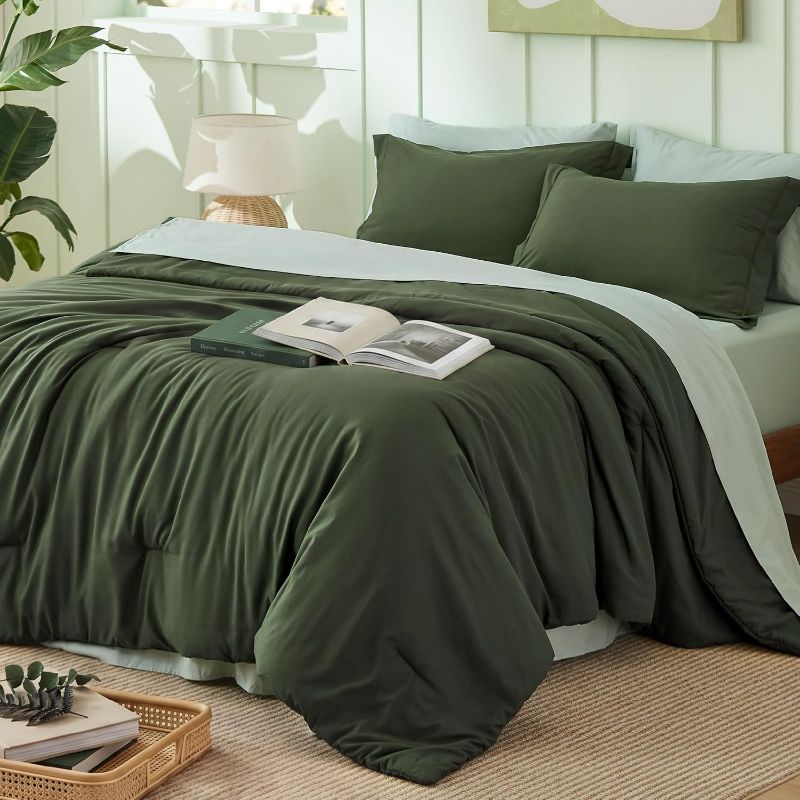 Photo 1 of , Olive Green Queen 7 Pieces