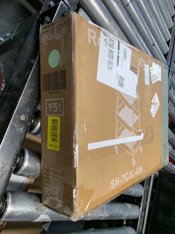 Photo 1 of ***FACTORY SEALED***UOCFYK 3-Tier Metal Rolling Utility Cart, Small Rolling Cart Kitchen Trolley Bathroom Laundry Room Bar Office Shelves Storage Organizer Shelving Unit with Caster Wheels for Narrow Places, Green