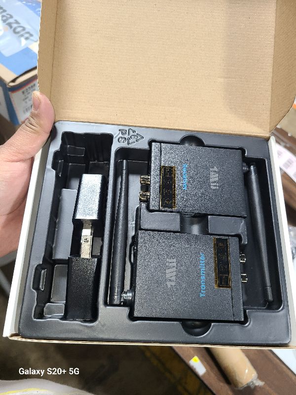 Photo 1 of 1Mii 2.4Ghz (1 TX + 1 RX) Wireless Audio Transmitter Receiver for TV, 320ft Long Range 20ms Low Delay HiFi Audio, Wireless Adapter Kit for Powered Speaker/Stereo/Soundbar, RCA(3.5mm AUX) Out/Input