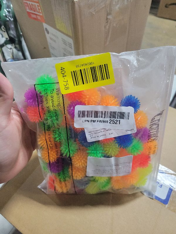 Photo 1 of 100 Pcs Spiky Hedge Balls Multicolor Small Porcupine Ball Mini Stress Relief Calming Fidget Toys Soft Sensory Bright Assorted Colors for Birthday Party Favors Home Office