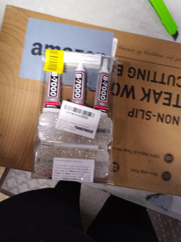 Photo 1 of 11000Pcs Transparent Clear 2/3/4/5mm Flatback Rhinestones with Glue for Bedazzling Crafting Clothing Clothes Crafts Shoes Nail Art, Resin Flat Back Gems Crystals Diamonds Gemstones Jewels Stones Kit