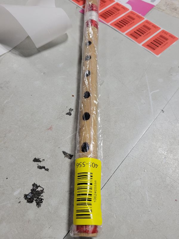 Photo 1 of 15.5 Inch Authentic Indian Wooden Bamboo Flute in 'A' Key Fipple Woodwind Musical Instrument Recorder Traditional Bansuri Handcrafted Novelty Decoratives & Collectibles