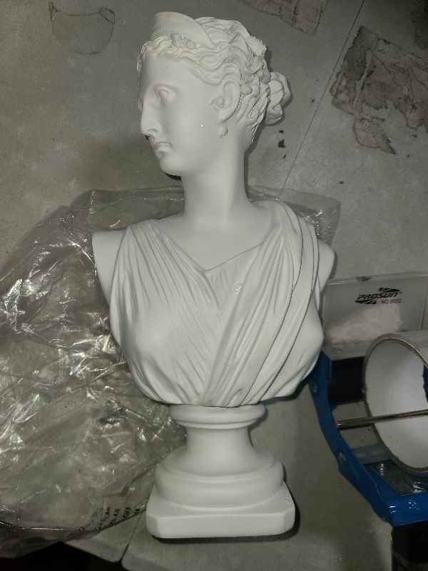 Photo 1 of 11.8 Inch Classic Greek White Athena Woman Bust Statue, Large Resin Roman Goddess Anna Sculpture for Home Décor