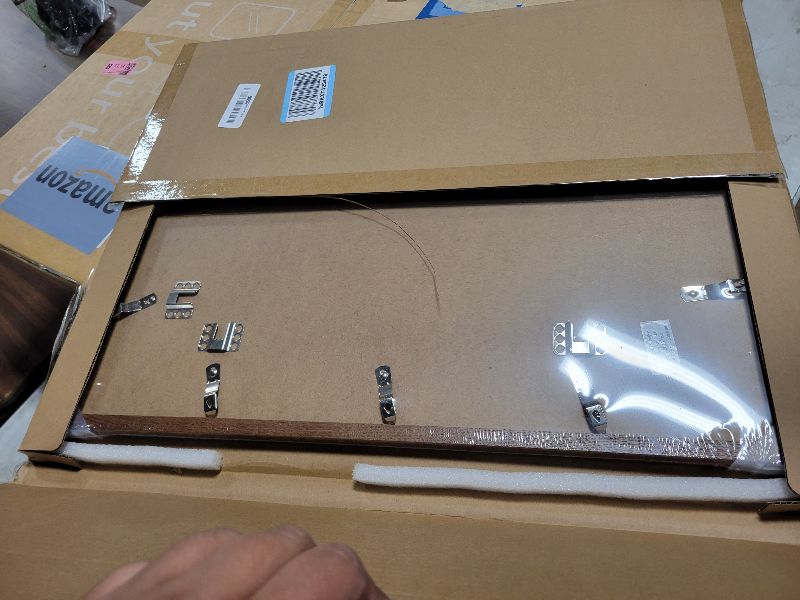 Photo 1 of 16x20 Picture Frame, Solid Oak 16 x 20 Picture Frame with Mat, 16x20 Natural Wood Frame for Wall Art Photo, (Walnut Set of 1)