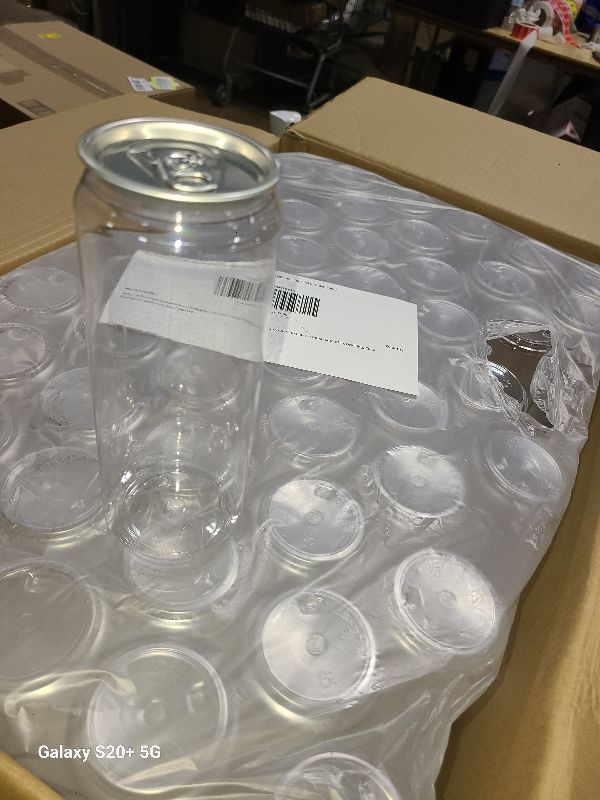View 2 of 100 Pack, 330ml/11.2oz Plastic Juice Bottles with Aluminum Pop Can Caps, Disposable Leakproof Clear Bottles for Juice, Smoothies, Tea, Coffee, Compatible with Automatic Cup Sealer (not included)