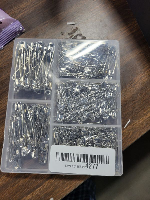 Photo 1 of  Safety Pins, Assorted Size Bulk Silver Sewing Pins, Small & Large Heavy Duty Safety Pins for Clothes, Sewing, Art Crafts Supplies, Rust-Resistant Nickel Plated Steel
Amazon's Choice
