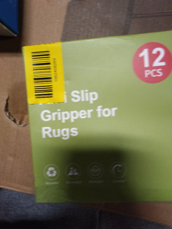 Photo 1 of 12 Pcs Rug Tape, Non Slip Carpet Tape for Hardwood Floors, Double-Sided Adhesive Rug Stickers Keep Corners Flat, No Residue/BPA-Free