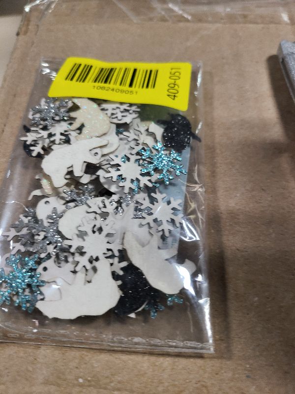 Photo 1 of 100pcs Winter Wonderland Confetti, Penguin/Snowflake Confetti for Winter Party, Polar Bear Paper Scatters, Christmas Holiday Party Table Decoration