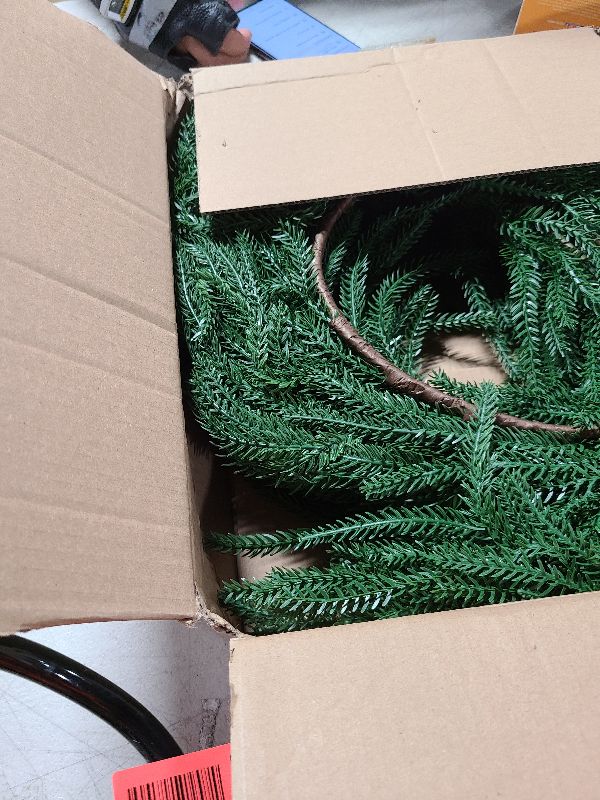 View 2 of 12ft 2Pcs*6ft Artificial Norfolk Pine Garland,Christmas Garland Greenery Garland for Mantle, Fireplace, Table, Wall, Window, Bedroom,Fence, Indoor Outdoor Holiday Winter Hanging Christmas Decorations
