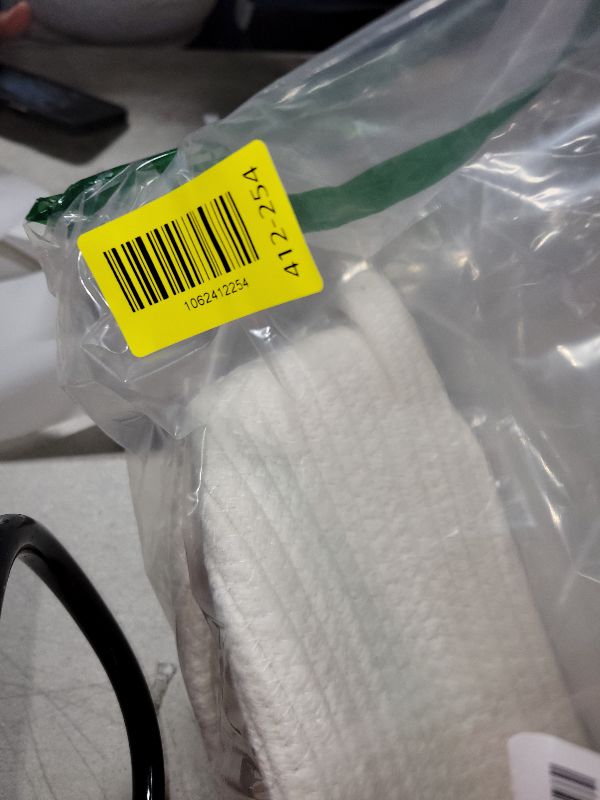 Photo 1 of 2 Pack Small Woven Basket with Gift Bags and Ribbons, Empty Decorative Gift Chest Box, Cute Baby Gift Basket for Nursery, Cotton Rope Room Shelf Storage Basket with Handles, All 12"x 8"x 5",White