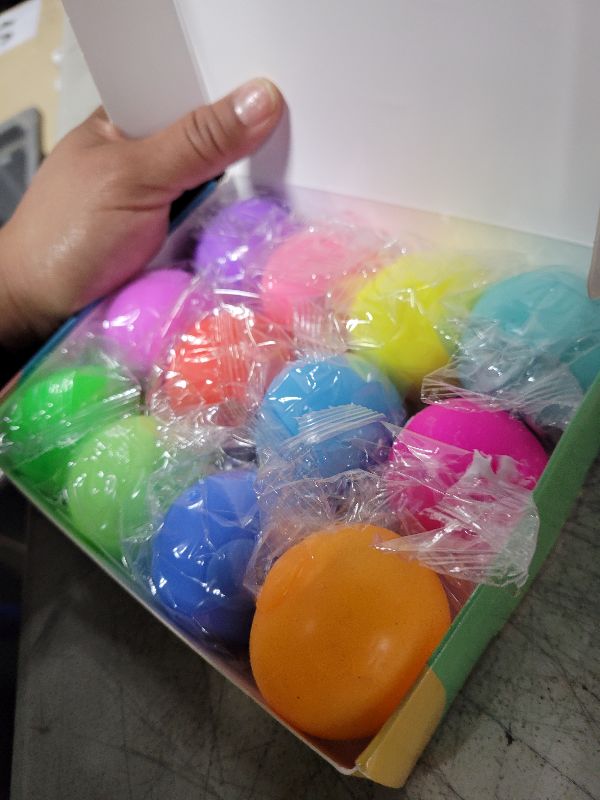 Photo 1 of 12 Pack Slow Rising Stress Ball,Stress Balls for Kids Adults,Stretchy Fidget Toys for Stress Relief,Hand Therapy Sensory Squishy Ball, Squishy Toys for Kids, Classroom Prize Box Party Favors