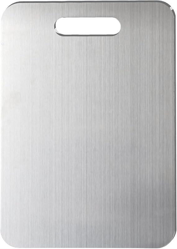 Photo 1 of **MSRP 24.99** Titanium Cutting Board 2026 New Upgrade 100% Pure Titanium Cutting Boards for Kitchen Double Sided Non Toxic Titanware Cutting board, Hygiene Durable Dishwasher Safe Chopping Board (16"L x 11"W)