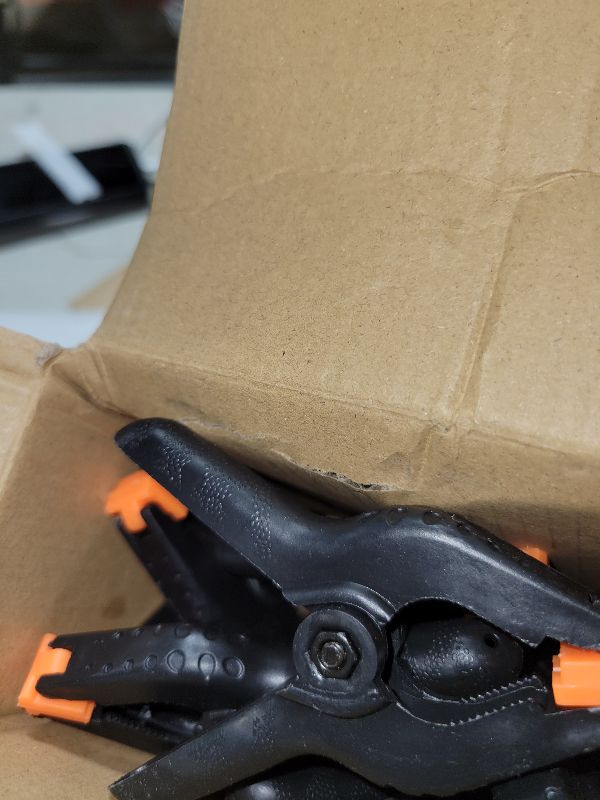 Photo 1 of 12 Pack Plastic Spring Clamps, 3.5inch Small Heavy Duty Clips for Crafts, Backdrop Stand, Woodworking, Photography Studios (Black)