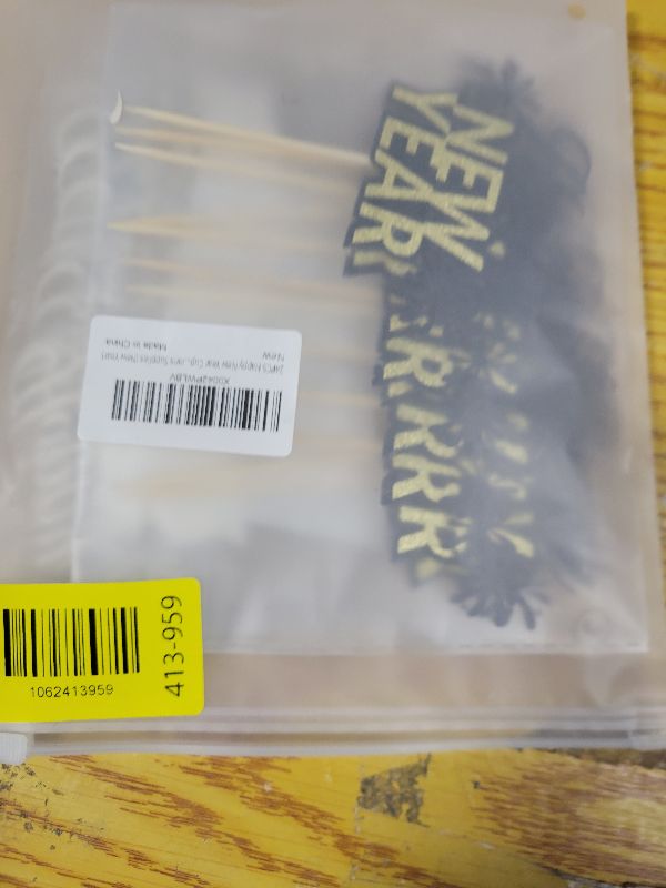 Photo 1 of 24 PCS Happy New Year Cupcake Toppers, Glitter 2026 Cake Topper for New Years Eve Party Decorations Supplies (New Year) (Gold)