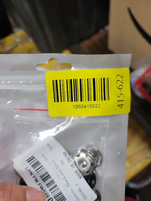 Photo 1 of 12 Sets Large Snaps for Sewing Sew on Snaps for Clothing Metal Snap Fasteners Press Studs for Fabric Sewing Clothing 0.75 Inch 19mm Diameter, Black and Silver