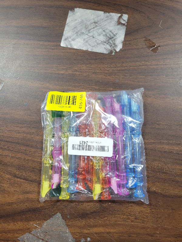 Photo 1 of 12 Pcs Plastic Recorder 6 Hole Mini Orchestra Musical, Music Recorder Instrument for Student, Music Flutes for Beginner Plastic Soprano Recorder, Random Color