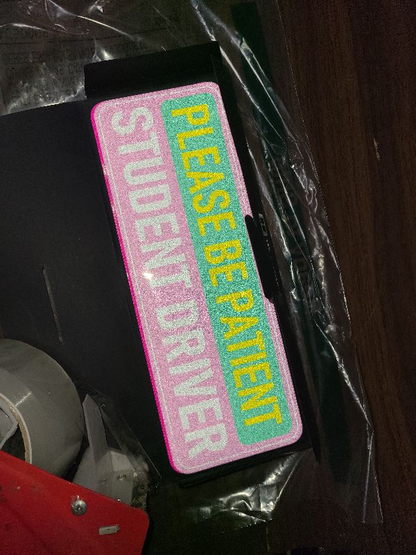 Photo 1 of 

Visit the Store, GEEKBEAR
GEEKBEAR
Visit the Store
4.5
4.5 out of 5 stars
(1,497)
GEEKBEAR Student Driver Car Magnet - Colorful, Reflective, Weather-Resistant - Rectangular 8.7 x 3.5 in (Light Pink/Turquoise)
200+ bought in past