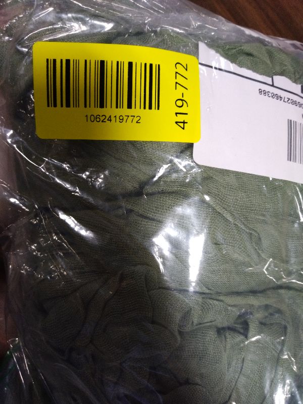 Photo 1 of 12 Pack Boho Gauze Table Runner - 35x72 Inch Rustic Cheese Cloth Long Table Runner for Wedding, Bridal Shower, Birthday Party Decor (Dusty Sage Green)