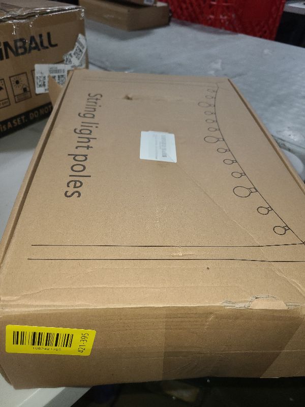 Photo 1 of 10Ft String Light Poles 4 Pack,Light Poles for Outside Lights,Outdoor with Fence Brackets Hanging Lights,Metal Stand Deck Patio Backyard