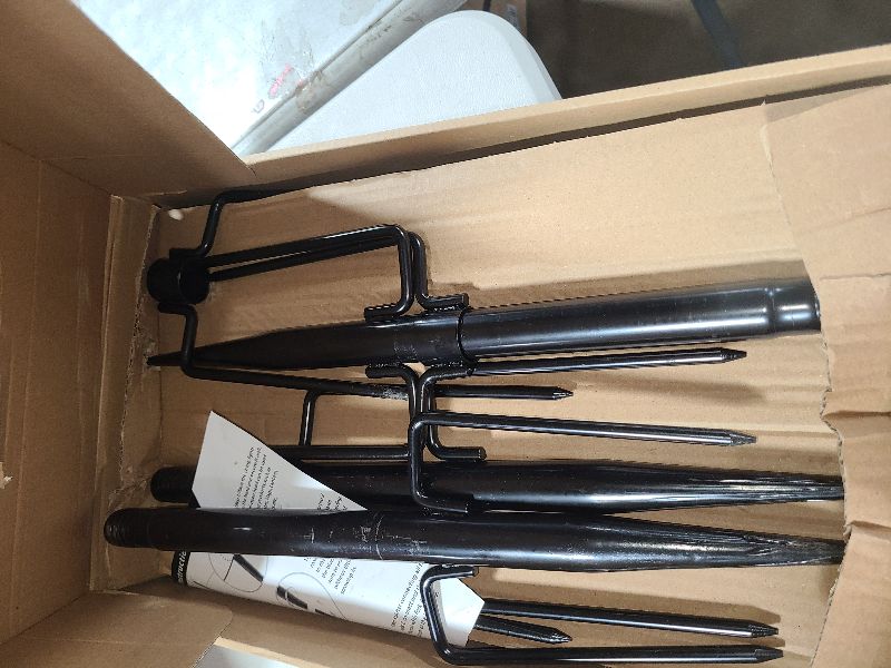 Photo 1 of 10Ft String Light Poles 4 Pack,Light Poles for Outside Lights,Outdoor with Fence Brackets Hanging Lights,Metal Stand Deck Patio Backyard