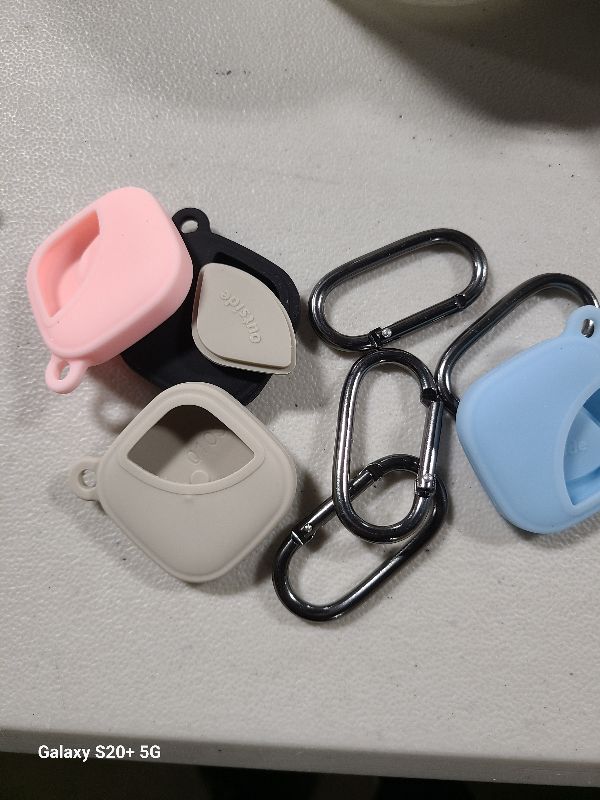 Photo 1 of (4-Pack) Silicome Case for Tile Mate 2024, Waterproof Tile Mate Holder Full Body Protective Cover Compatible with Life360 Mate Tile Tracker with Keychain (Black/Off White/Pink/Sky Blue)