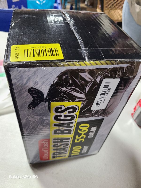 Photo 1 of 100 Count 55-60 Gallon Trash Bags, Sturdy & Tear-Resistant Commercial Can Liners 55 Gallon, Large Garbage Bags, Large Black Trash Bags for Commercial, Lawn and Leaf Bags