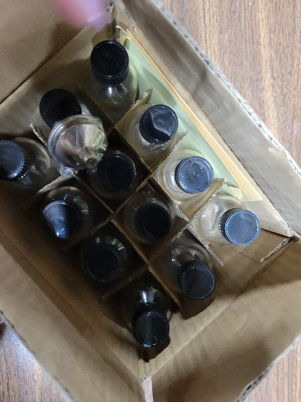 Photo 1 of 12 Pack, 2 oz Small Clear Glass Bottles w/Lid & 3 Funnels - 60ml Boston Shot Bottles for Health, Immunity, Potion, Wellness, Sample, Ginger, Juice - Mini Personal Care & Beauty Travel Bottle