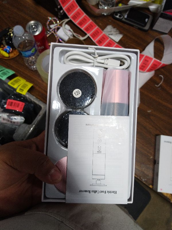 Photo 1 of 2 in 1 Electric Foot Callus Remover, USB Rechargeable Electric Foot File Grinder with 80/120 Grit Sandpaper Discs and Digital Display, Cordless Aluminum Pedicure Tools for Feet,Nail Care,Dead Skin