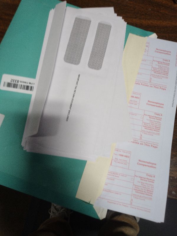 Photo 1 of 1099 NEC Forms 2025,1099 NEC Forms 2025 with Envelopes,Vendor Kit of 25 Laser Forms,1099 NEC Tax Forms,4 Part Tax Forms Kit,25 Self Seal Envelopes with 3 1096 Included