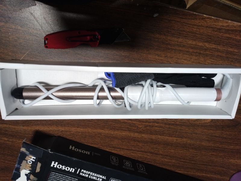 Photo 1 of 1 Inch Extra Long Barrel Curling Wand, Ceramic Tourmaline Curling Wand Professional Dual Voltage with Adjustable Temperature