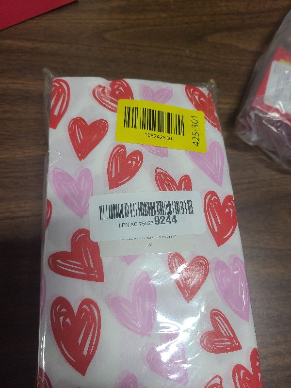 Photo 1 of 100Pcs Valentine's Day Disposable Napkins for Bathroom Guest Use - Heart Paper Napkins